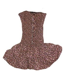 Vintage Deb Adventure straps floral elastic mini Dress Lg